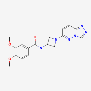 molecular formula C18H20N6O3 B2533323 3,4-dimetoxi-N-metil-N-(1-{[1,2,4]triazolo[4,3-b]piridazin-6-il}azetidin-3-il)benzamida CAS No. 2320679-99-8