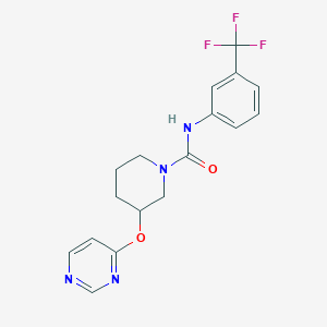 molecular formula C17H17F3N4O2 B2533330 3-(嘧啶-4-氧基)-N-(3-(三氟甲基)苯基)哌啶-1-甲酰胺 CAS No. 2034431-38-2