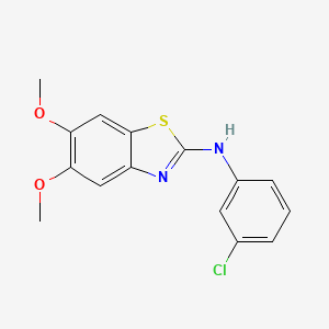 molecular formula C15H13ClN2O2S B2533331 N-(3-chlorophenyl)-5,6-dimethoxy-1,3-benzothiazol-2-amine CAS No. 890958-13-1