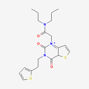 molecular formula C20H25N3O3S2 B2533344 N,N-dipropilacetamida de 2-{2,4-dioxo-3-[2-(tiofen-2-il)etil]-1H,2H,3H,4H-tieno[3,2-d]pirimidin-1-il} CAS No. 1260948-87-5