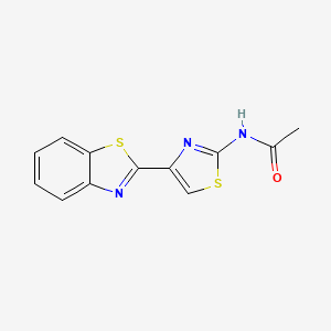 molecular formula C12H9N3OS2 B2533346 N-(4-(benzo[d]thiazol-2-yl)thiazol-2-yl)acetamide CAS No. 477326-79-7