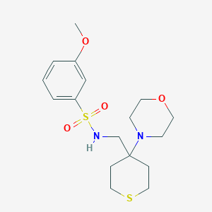 3-Methoxy-N-[(4-morpholin-4-ylthian-4-yl)methyl]benzenesulfonamide