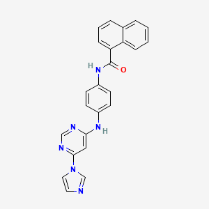 molecular formula C24H18N6O B2533348 N-(4-((6-(1H-imidazol-1-yl)pyrimidin-4-yl)amino)phenyl)-1-naphthamide CAS No. 1171020-44-2