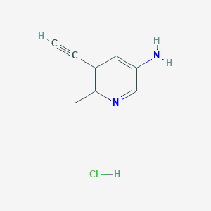 molecular formula C8H9ClN2 B2533350 5-Ethynyl-6-methylpyridin-3-amine;hydrochloride CAS No. 2375274-06-7