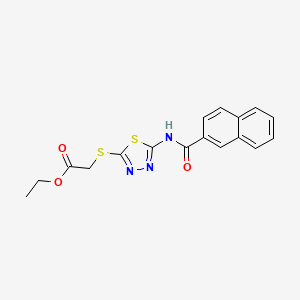 Ethyl 2-({5-[(2-naphthylcarbonyl)amino]-1,3,4-thiadiazol-2-yl}sulfanyl)acetate