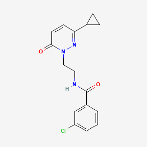 molecular formula C16H16ClN3O2 B2533359 3-氯-N-(2-(3-环丙基-6-氧代吡哒嗪-1(6H)-基)乙基)苯甲酰胺 CAS No. 2034498-83-2