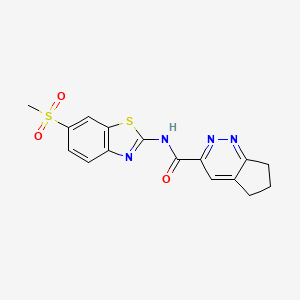 N-(6-Methylsulfonyl-1,3-benzothiazol-2-yl)-6,7-dihydro-5H-cyclopenta[c]pyridazine-3-carboxamide