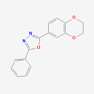 molecular formula C16H12N2O3 B253337 2-(2,3-Dihydro-1,4-benzodioxin-6-yl)-5-phenyl-1,3,4-oxadiazole 