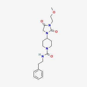 molecular formula C20H28N4O4 B2533371 4-(3-(2-methoxyethyl)-2,4-dioxoimidazolidin-1-yl)-N-phenethylpiperidine-1-carboxamide CAS No. 2034280-35-6