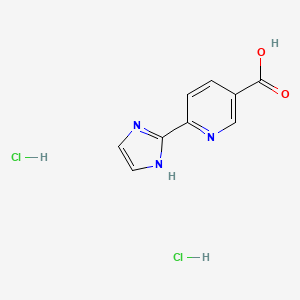 molecular formula C9H9Cl2N3O2 B2533377 6-(1H-咪唑-2-基)吡啶-3-羧酸二盐酸盐 CAS No. 1909347-63-2