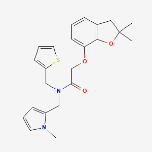 2-((2,2-dimethyl-2,3-dihydrobenzofuran-7-yl)oxy)-N-((1-methyl-1H-pyrrol-2-yl)methyl)-N-(thiophen-2-ylmethyl)acetamide