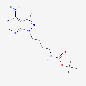 molecular formula C14H21IN6O2 B2533388 tert-Butyl (4-(4-amino-3-iodo-1H-pyrazolo[3,4-d]pyrimidin-1-yl)butyl)carbamate CAS No. 1887095-79-5