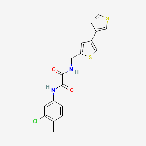 molecular formula C18H15ClN2O2S2 B2533398 N-({[3,3'-bithiophene]-5-yl}methyl)-N'-(3-chloro-4-methylphenyl)ethanediamide CAS No. 2380042-70-4