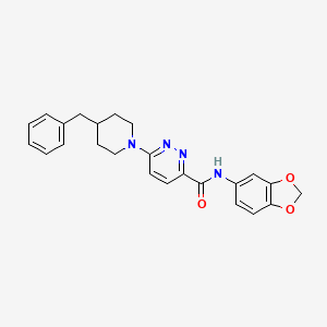 molecular formula C24H24N4O3 B2533403 N-(苯并[d][1,3]二氧杂环-5-基)-6-(4-苄基哌啶-1-基)吡啶并嘧啶-3-甲酰胺 CAS No. 1396785-42-4