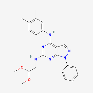 molecular formula C23H26N6O2 B2533410 N6-(2,2-dimethoxyethyl)-N4-(3,4-dimethylphenyl)-1-phenyl-1H-pyrazolo[3,4-d]pyrimidine-4,6-diamine CAS No. 955304-81-1