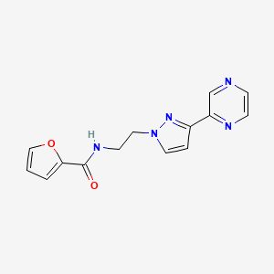 molecular formula C14H13N5O2 B2533411 N-(2-(3-(pyrazin-2-yl)-1H-pyrazol-1-yl)ethyl)furan-2-carboxamide CAS No. 2034414-57-6