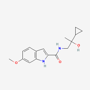 molecular formula C16H20N2O3 B2533413 N-(2-环丙基-2-羟基丙基)-6-甲氧基-1H-吲哚-2-甲酰胺 CAS No. 1788542-41-5