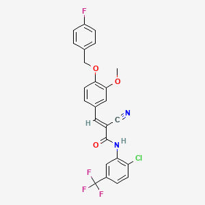 (E)-N-[2-chloro-5-(trifluoromethyl)phenyl]-2-cyano-3-[4-[(4-fluorophenyl)methoxy]-3-methoxyphenyl]prop-2-enamide