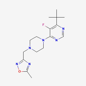 4-Tert-butyl-5-fluoro-6-{4-[(5-methyl-1,2,4-oxadiazol-3-yl)methyl]piperazin-1-yl}pyrimidine