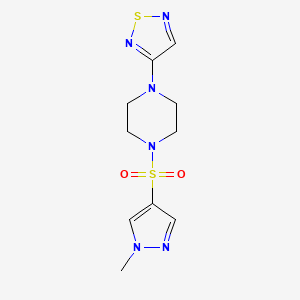 molecular formula C10H14N6O2S2 B2533421 1-[(1-methyl-1H-pyrazol-4-yl)sulfonyl]-4-(1,2,5-thiadiazol-3-yl)piperazine CAS No. 2097893-17-7