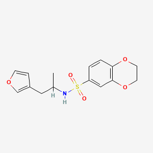 molecular formula C15H17NO5S B2533427 N-(1-(呋喃-3-基)丙-2-基)-2,3-二氢苯并[b][1,4]二氧杂环-6-磺酰胺 CAS No. 1798525-86-6