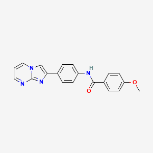 N-(4-{imidazo[1,2-a]pyrimidin-2-yl}phenyl)-4-methoxybenzamide
