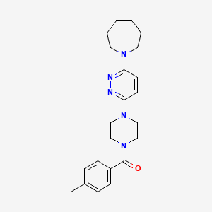 molecular formula C22H29N5O B2533432 （4-(6-(氮杂环戊烷-1-基)哒嗪-3-基)哌嗪-1-基)(对甲苯基)甲酮 CAS No. 898406-42-3