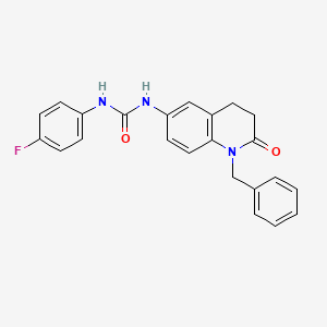 molecular formula C23H20FN3O2 B2533435 1-(1-Benzyl-2-oxo-1,2,3,4-tetrahydroquinolin-6-yl)-3-(4-fluorophenyl)urea CAS No. 1171213-04-9