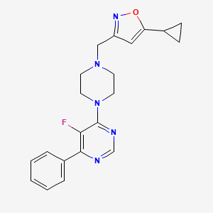 4-{4-[(5-Cyclopropyl-1,2-oxazol-3-yl)methyl]piperazin-1-yl}-5-fluoro-6-phenylpyrimidine