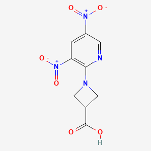 molecular formula C9H8N4O6 B2533438 1-(3,5-dinitropyridin-2-yl)azetidine-3-carboxylic Acid CAS No. 866151-98-6