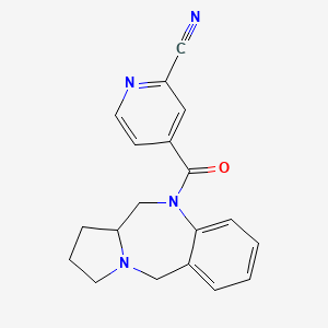 molecular formula C19H18N4O B2533441 4-(6,6a,7,8,9,11-Hexahydropyrrolo[2,1-c][1,4]benzodiazepine-5-carbonyl)pyridine-2-carbonitrile CAS No. 1953196-02-5