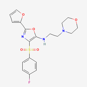 4-((4-fluorophenyl)sulfonyl)-2-(furan-2-yl)-N-(2-morpholinoethyl)oxazol-5-amine