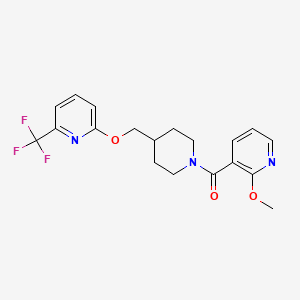 2-Methoxy-3-[4-({[6-(trifluoromethyl)pyridin-2-yl]oxy}methyl)piperidine-1-carbonyl]pyridine