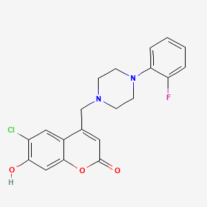 molecular formula C20H18ClFN2O3 B2533457 6-氯-4-[[4-(2-氟苯基)哌嗪-1-基]甲基]-7-羟基色满-2-酮 CAS No. 849142-33-2