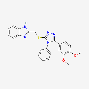 molecular formula C24H21N5O2S B2533464 2-({[5-(3,4-dimethoxyphenyl)-4-phenyl-4H-1,2,4-triazol-3-yl]thio}methyl)-1H-benzimidazole CAS No. 311783-85-4