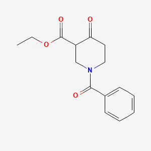 molecular formula C15H17NO4 B2533467 1-Benzoyl-4-oxo-nipecotic acid ethyl ester CAS No. 4451-86-9