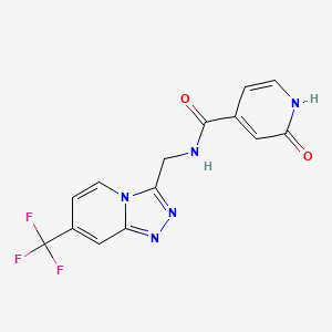 2-oxo-N-((7-(trifluoromethyl)-[1,2,4]triazolo[4,3-a]pyridin-3-yl)methyl)-1,2-dihydropyridine-4-carboxamide