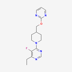 molecular formula C16H20FN5O B2533476 4-Ethyl-5-fluoro-6-[4-(pyrimidin-2-yloxymethyl)piperidin-1-yl]pyrimidine CAS No. 2379976-91-5