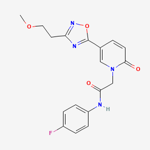 molecular formula C18H17FN4O4 B2533478 N-(4-fluorophenyl)-2-[5-[3-(2-methoxyethyl)-1,2,4-oxadiazol-5-yl]-2-oxopyridin-1(2H)-yl]acetamide CAS No. 1357947-95-5