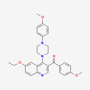 molecular formula C30H31N3O4 B2533480 (6-Ethoxy-4-(4-(4-methoxyphenyl)piperazin-1-yl)quinolin-3-yl)(4-methoxyphenyl)methanone CAS No. 872197-85-8