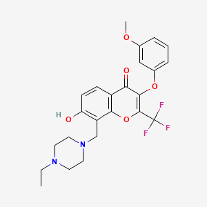 8-[(4-Ethylpiperazin-1-yl)methyl]-7-hydroxy-3-(3-methoxyphenoxy)-2-(trifluoromethyl)chromen-4-one