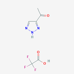 molecular formula C6H6F3N3O3 B2533490 1-(2H-Triazol-4-yl)ethanone;2,2,2-trifluoroacetic acid CAS No. 2402836-94-4