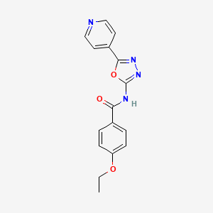 molecular formula C16H14N4O3 B2533494 4-ethoxy-N-(5-pyridin-4-yl-1,3,4-oxadiazol-2-yl)benzamide CAS No. 862825-00-1