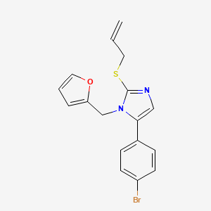 molecular formula C17H15BrN2OS B2533503 2-(烯丙硫基)-5-(4-溴苯基)-1-(呋喃-2-基甲基)-1H-咪唑 CAS No. 1207041-55-1