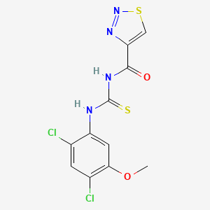 molecular formula C11H8Cl2N4O2S2 B2533509 N-(2,4-二氯-5-甲氧基苯基)-N'-(1,2,3-噻二唑-4-基羰基)硫脲 CAS No. 341965-45-5