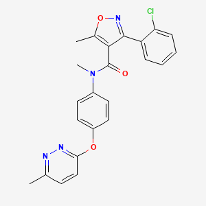 molecular formula C23H19ClN4O3 B2533513 3-(2-氯苯基)-N,5-二甲基-N-(4-((6-甲基吡哒嗪-3-基)氧基)苯基)异恶唑-4-甲酰胺 CAS No. 1207003-20-0