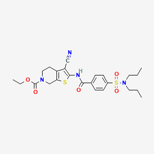 ethyl 3-cyano-2-(4-(N,N-dipropylsulfamoyl)benzamido)-4,5-dihydrothieno[2,3-c]pyridine-6(7H)-carboxylate