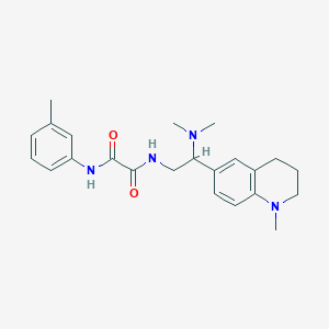 molecular formula C23H30N4O2 B2533516 N1-(2-(二甲氨基)-2-(1-甲基-1,2,3,4-四氢喹啉-6-基)乙基)-N2-(间甲苯基)草酰胺 CAS No. 922118-95-4