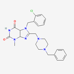 8-[(4-benzylpiperazin-1-yl)methyl]-7-[(2-chlorophenyl)methyl]-3-methyl-2,3,6,7-tetrahydro-1H-purine-2,6-dione