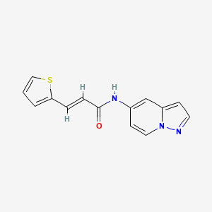 (E)-N-(pyrazolo[1,5-a]pyridin-5-yl)-3-(thiophen-2-yl)acrylamide